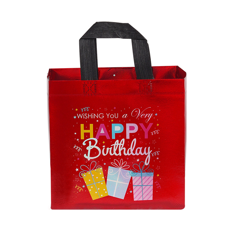 Non-woven Happy birthday Gift Bag With Handle